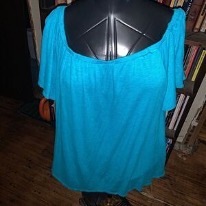 Lane Bryant bright blue flowy size 18/20 knit blouse